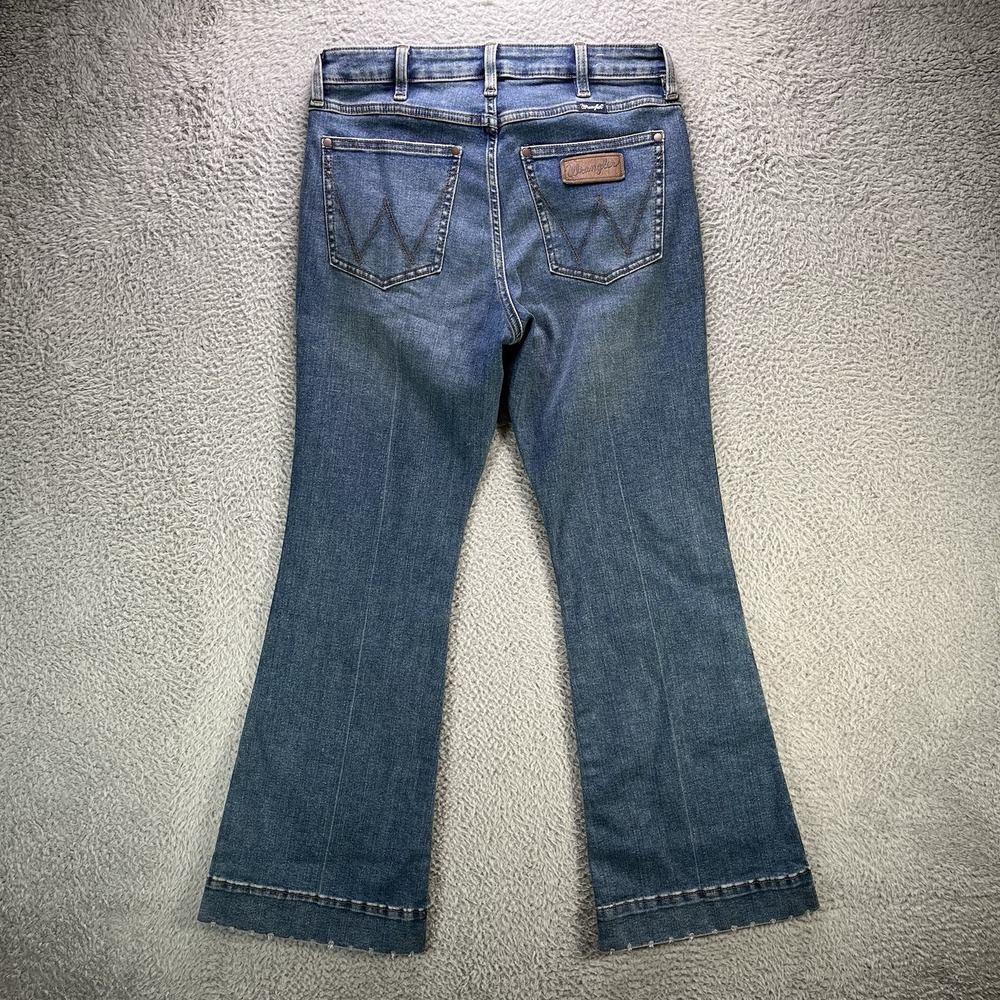 Wrangler Retro Jeans Womens 29x30 Blue High Rise Flare Trouser Bootcut Rodeo - Picture 2 of 14